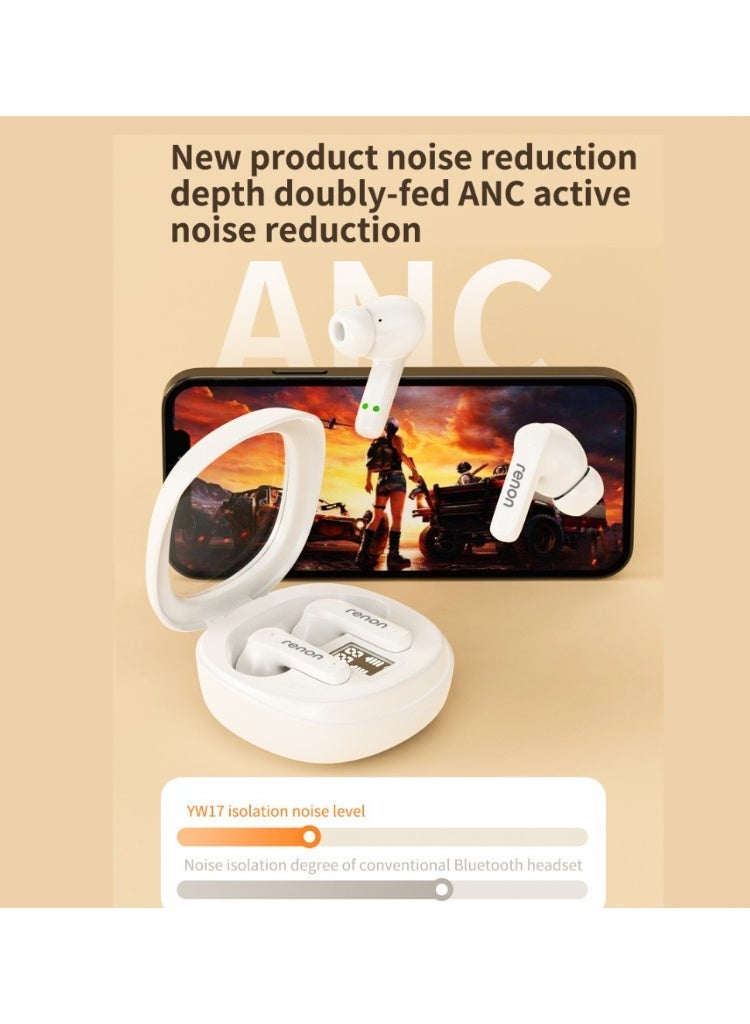 RENON EchoBuds Bluetooth 5.4 True Wireless Earbuds, Active Noise Cancelling ANC In-Ear Headphones, 20H Playtime, HD Sound, Fast Charging, IPX4 Waterproof, White - Image 5